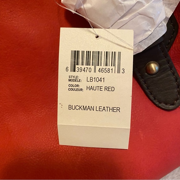 Lucky Brand Buckman leather satchel handbag, in Haute Red, NWT, style LB1041 - Picture 15 of 16